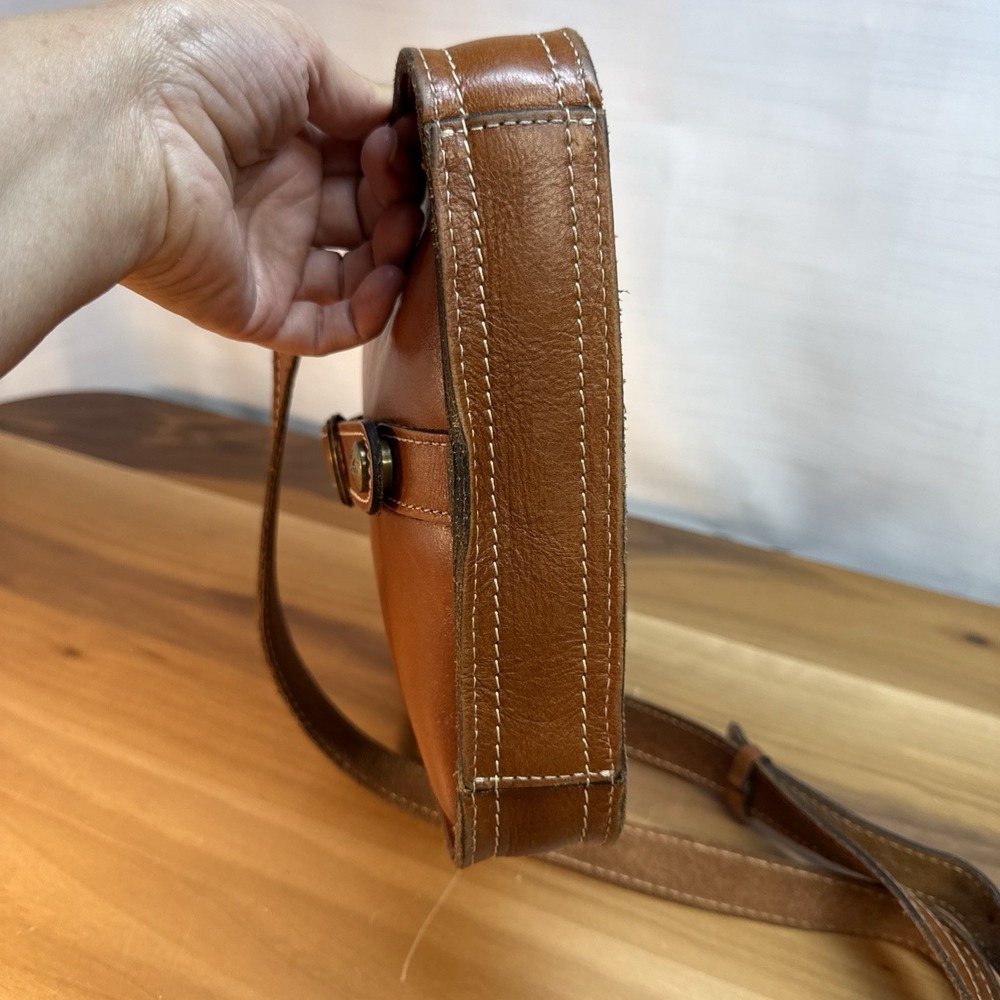 Patricia Nash Venezia Crossbody Bag Cognac Brown Messenger Purse Genuine Leather - Picture 5 of 10